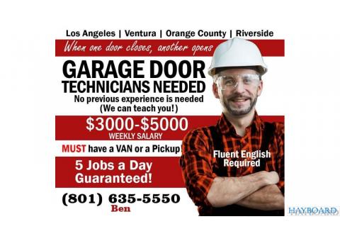 Garage door technicians needed